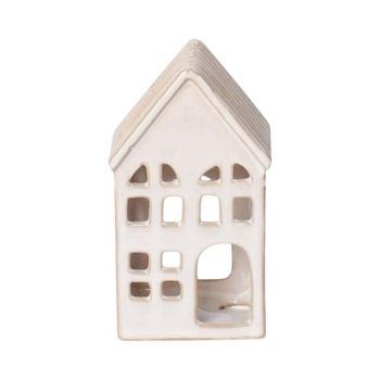 House Tealight Holder - Ceramic - L7 x W6 x H12 cm - Cream