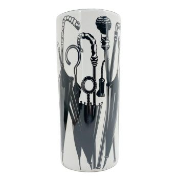 Round Umbrella Stand - Vase - L20 x W20 x H46 cm - Black/White