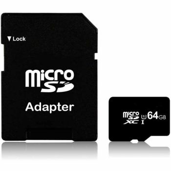 64GB MicroSD Class 10 Memory Card with SD Adaptor - L7.6 x W0.2 x H8 cm