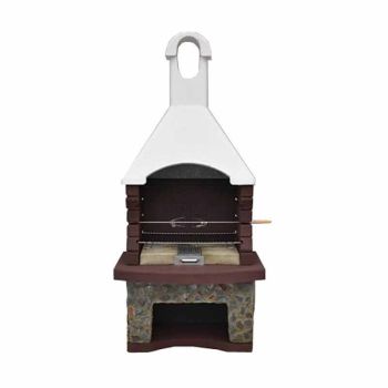 Mussalla Masonry Barbeque - Fire Clay/Fire Bricks/Slate - L76 x W114 x H208 cm - Multi