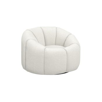 Nao Swivel Chair - Boucle/Metal - L89 x W102 x H66 cm - Ivory/Black