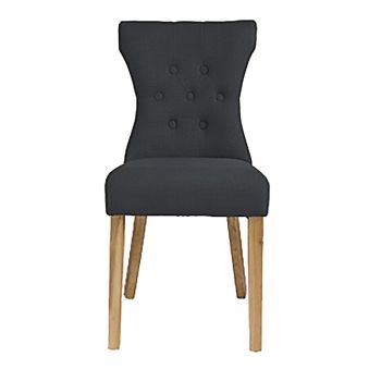 Naples Dining Chair (Pack of 2) - Linen Fabric - L63 x W46 x H92 cm - Grey