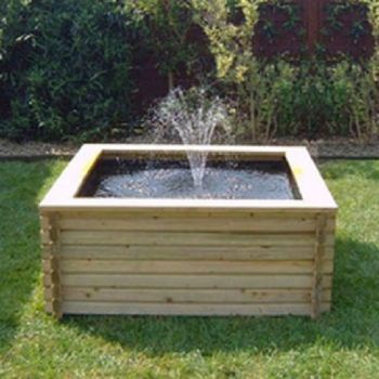 60 Gallon Square Pool - Timber - L91.4 x W91.4 x H50.8 cm - Minimal Assembly Required
