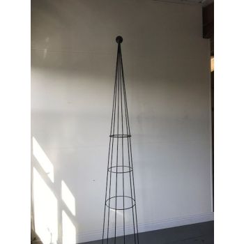 Hampton 8Ft Obelisk (Split) - Solid Steel - L41 x W41 x H243.8 cm - Black - Finial is an additional extra