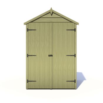 Overlap 4 x 3 Feet Pressure Treated Apex Shed Double Door