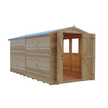 Overlap Double Door Garden Shed - Dip Treated Approx 12 x 6 Feet