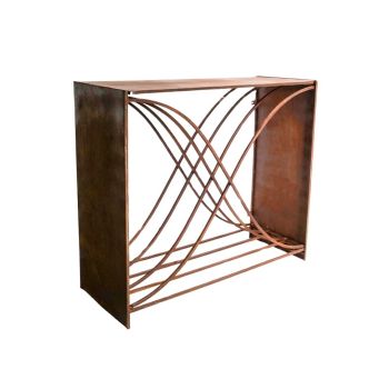 Outdoor X shape Log Storage - L38 x W100 x H88 cm - Rust