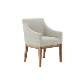 Piper Dining Chair - Woven/Rubber Wood - L61.5 x W59.5 x H88.5 cm - Bisque/Brushed Wood
