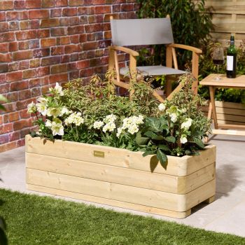 Marberry Rectangular Planter 1m - Timber - L40 x W100 x H30 cm - Pressure Treated