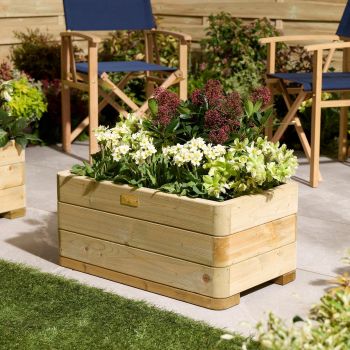 Marberry Rectangular Planter 0.7m - Timber - L40 x W70 x H30 cm - Pressure Treated