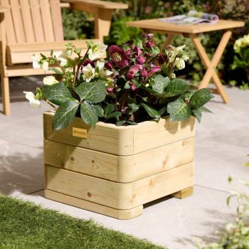 Marberry Square Planter 40cm - Timber - L40 x W40 x H30 cm - Pressure Treated