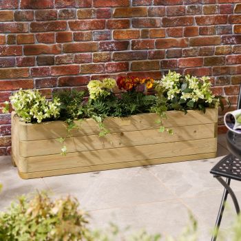 Marberry Trough Planter 1.2m - Timber - L30 x W120 x H30 cm - Pressure Treated