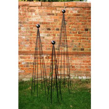 Hampton 5Ft Obelisk Bare Metal/Ready to Rust - Solid Steel - L33 x W33 x H152.4 cm - Finial is an additional extra