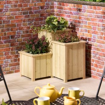 Signature Heritage Three Tier Corner Planter - Timber - L79 x W79 x H78 cm - Pressure Treated