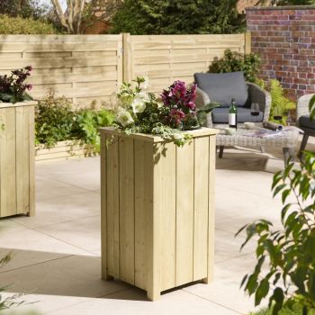Signature Heritage Tall Square Planter - Timber - L43 x W43 x H78 cm - Pressure Treated
