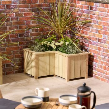 Signature Heritage Corner Planter - Timber - L78.5 x W78.5 x H42 cm - Pressure Treated