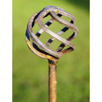 Pack of 3 Cage Ball Pin Support 5Ft Bare Metal Ready to Rust. Steel Garden Plant Border Support - Steel - H154.2 cm