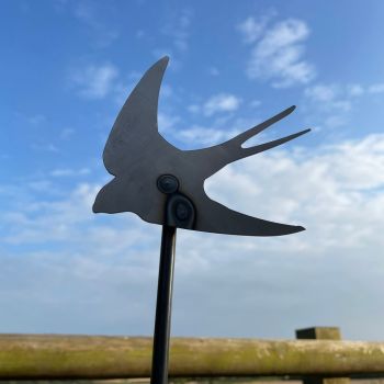 Swallow on 4 Feet Pole (Pack of 3) - Bare Metal/Ready to Rust - W13 x H135 cm