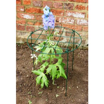 24 Inches Conical Plant Support (Pack of 4) - Steel - L17.7 x W17.7 x H60.9 cm - Plastic Coated Green