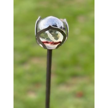 5 Feet 42mm Bowl Marble Pin Garden Art (Pack of 3) - Bare Metal/Ready To Rust