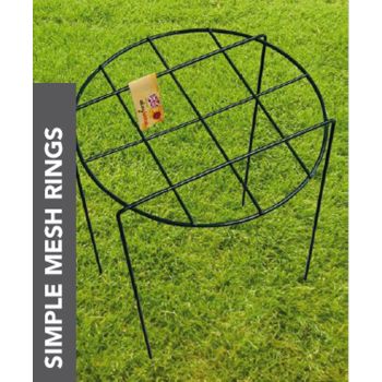 Simple Mesh Ring (Pack of 4) - Steel - L30.4 x W30.4 x H40.6 cm - Plastic Coated Green