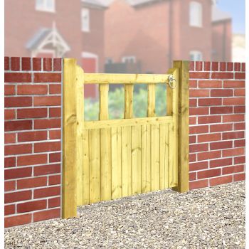 Quorn Single Garden Gate - Pressure Treated Scandinavian Redwood - W1050 x H900 mm