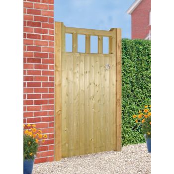 Quorn Tall Single Garden Gate - Pressure Treated Scandinavian Redwood - W900 x H1800 mm