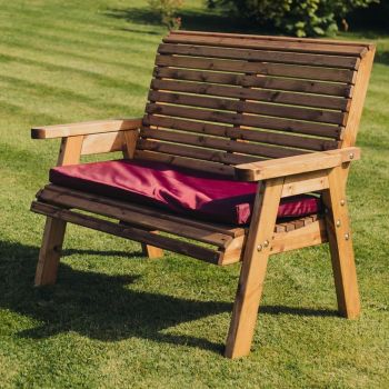 Waterproof Double Cushion Only - L42 X W100 X H6 cm - Assembled - Wine