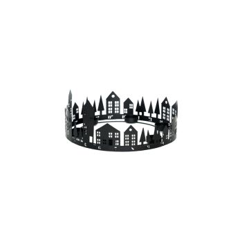 Round Advent Tealight Centrepiece - Mild Steel - L33 x W33 x H15 cm - Black