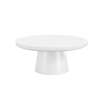 Rumi Indoor Coffee Table (Pack of 2) - Ash Veneer - L100 x W100 x H38 cm - White - Partially Assembled
