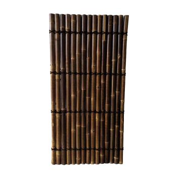 Half Pole Fence Panel (Pack of 4) - Bamboo - L200 x W100 x D3 to D4 cm - Java Black