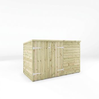 3 x 6 Feet Overlap Pent Bike Store - Timber - L98.1 x W195.2 x H122.4 cm - Brown
