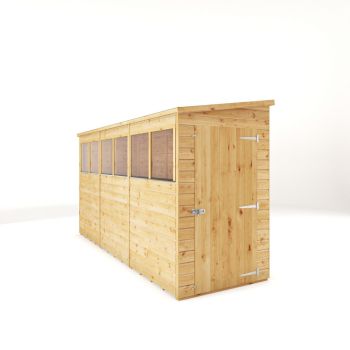 12 x 4 Feet Modular Shiplap Pent - Wood - L370 x W127.9 x H203.3 cm