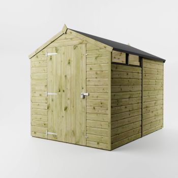 8 x 6 Feet Shiplap Security Apex Shed - Timber - L240.8 x W189.2 x H198.9 cm - Brown