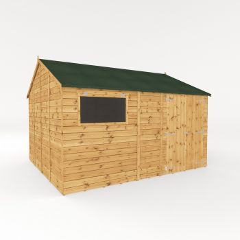 12 x 10 Feet Premium Shiplap Reverse Apex Workshop - Wood - L322.7 x W367.8 x H252.4 cm