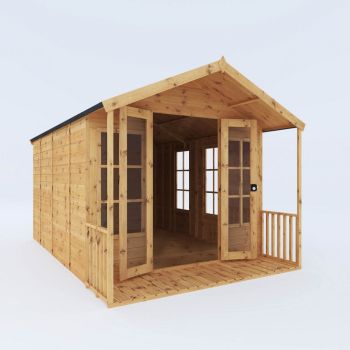 12 x 8 Feet Premium Wessex Summerhouse - Timber - L363.2 x W249.4 x H227.8 cm - Brown