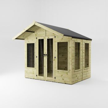 6 x 8 Feet Premium Sussex Summerhouse - Timber - L243.2 x W249.4 x H227.8 cm - Brown