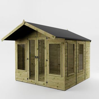 8 x 8 Feet Premium Sussex Summerhouse - Timber - L303.2 x W249.4 x H227.8 cm - Brown