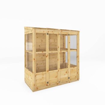 6 x 3 Feet Traditional Tall Wall Greenhouse - Wood/Glass - L86 x W177.8 x H193.2 cm