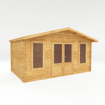 5 x 3 m Retreat Log Cabin - 28 mm - Timber - L342.8 x W513.5 x H287.5 cm - Brown