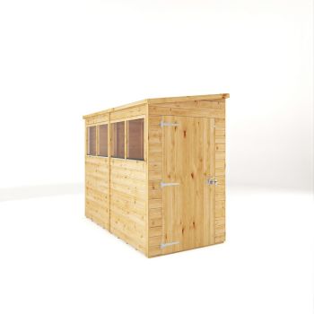 8 x 4 Feet Woodsman Shiplap Pent - Glass/Wood - L255 x W127.8 x H204.9 cm