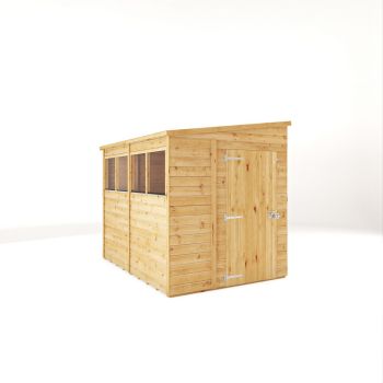 8 x 6 Feet Woodsman Shiplap Pent - Glass/Wood - L255 x W188.1 x H212.5 cm