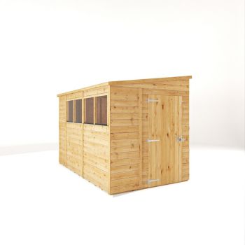 10 x 6 Feet Woodsman Shiplap Pent - Glass/Wood - L314 x W188.1 x H212.5 cm