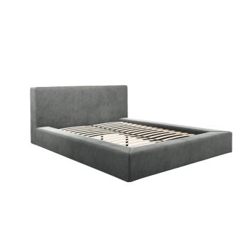 Soho Double Bed Frame - Velvet - L227 x W171 x H91 cm - Dapple Grey - Full Assembly Required