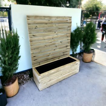 Norfolk Planter and Trellis (Pack of 4) - Wood - L120 x W40 x H120 cm