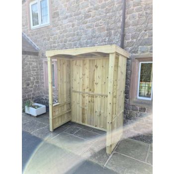 Large Poly Smoking Vaping Shelter - Outdoor Gazebo - Timber - L85 x W170 x H205 cm - Minimal Assembly Required