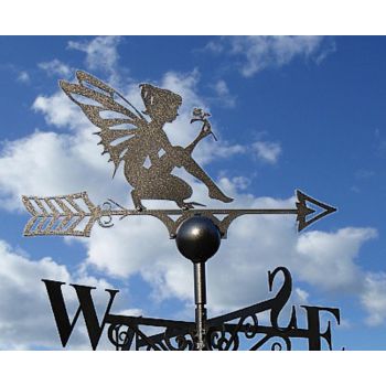 Fairy Weathervane - Solid Steel - W61 x H88 cm - Powder Coated Black