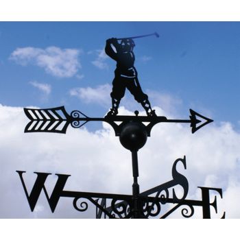 Golfer Weathervane - Solid Steel - W61 x H88 cm - Powder Coated Black
