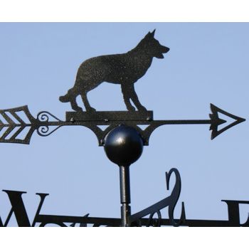 Alsatian Weathervane - Solid Steel - W61 x H88 cm - Powder Coated Black