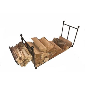 Log Rack Long - Steel - L30.5 x W81.6 x H39.4 cm - Black